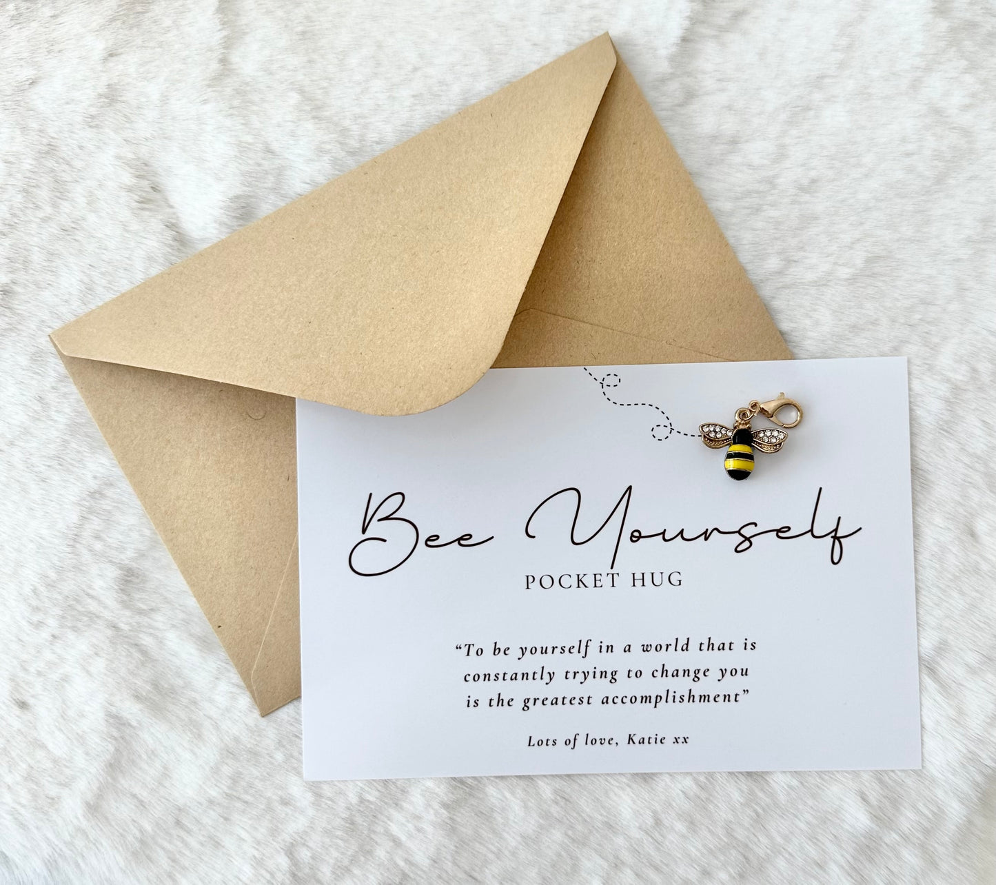Pocket Hug Card with Bee Keyring