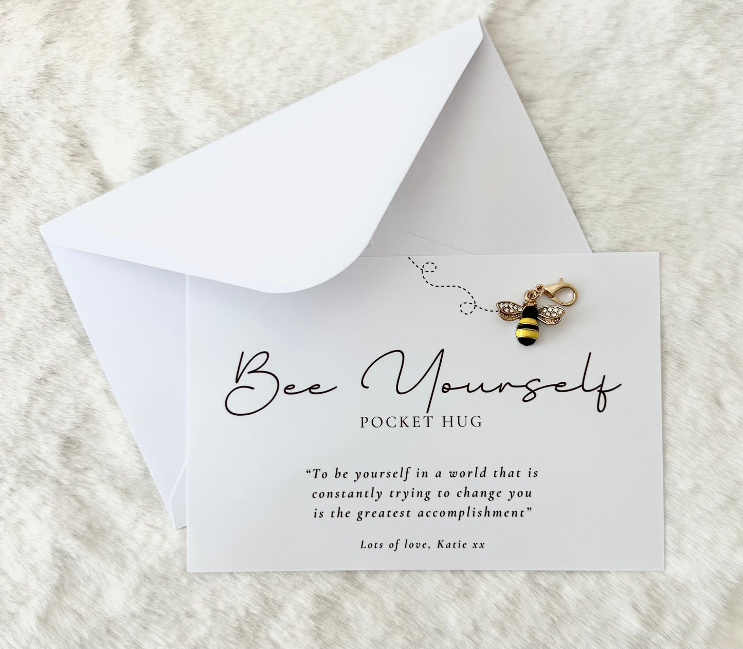 Pocket Hug Card with Bee Keyring
