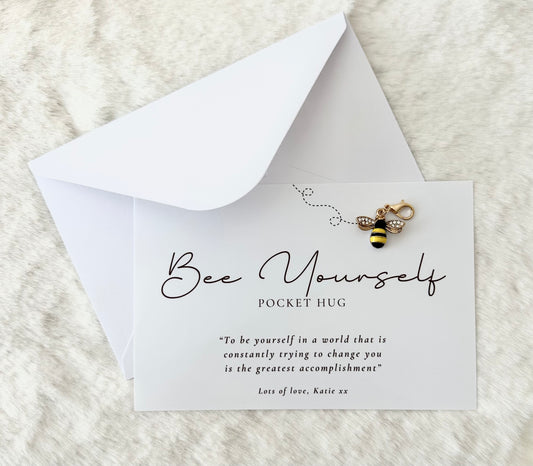 Pocket Hug Card with Bee Keyring